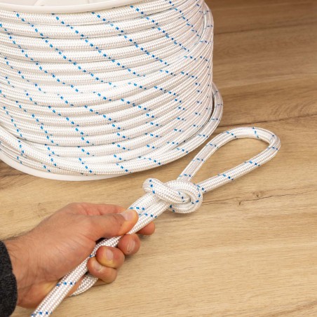 Cuerda Driza de Nylon 12 mm Blanca – Alta Resistencia 2000 kg, Bobina 100 m | Uso Náutico y Carga