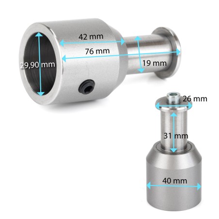 Casquillo adaptador eje 30 a 20 mm para cepillos en maquina rotativa