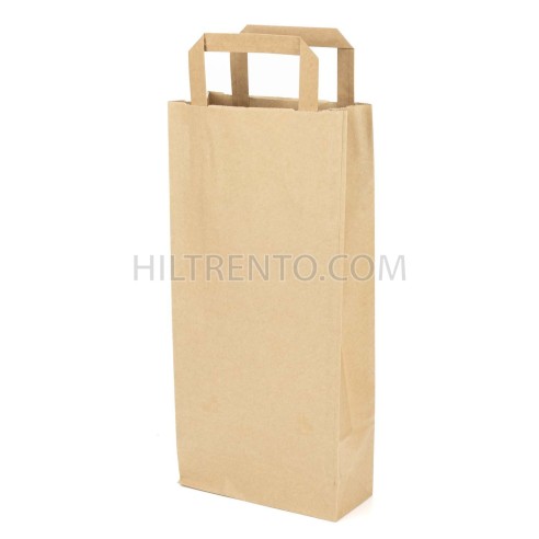 Bolsa papel kraft marrón para botella de vino,...