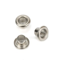 Ojete metálico 4 mm Hierro níquel plateado - Caja 5000 uds