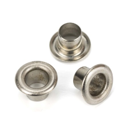 Ojete metálico 5 mm Hierro níquel plateado - Caja 5000 uds
