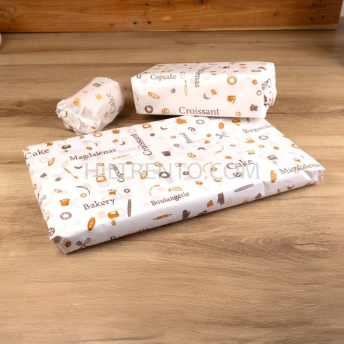 Bobina papel panadería y pastelería impreso,...