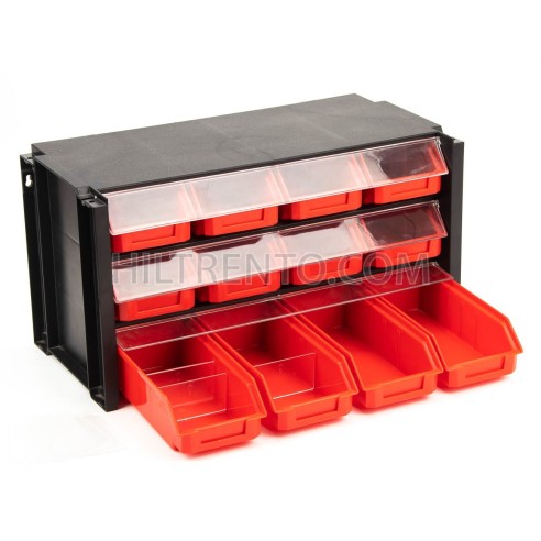 Estante cajonera plástico 12 cajones apilable...