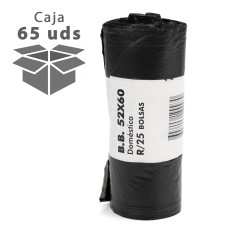 Bolsa basura negra 52x60 cm 25 L - Caja 65 rollos