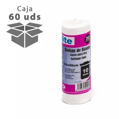 Bolsa plástico basura blanca pequeña papelera baño con...