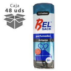 Bolsa plástico basura asas negra 55x60 cm perfumada 30L -...