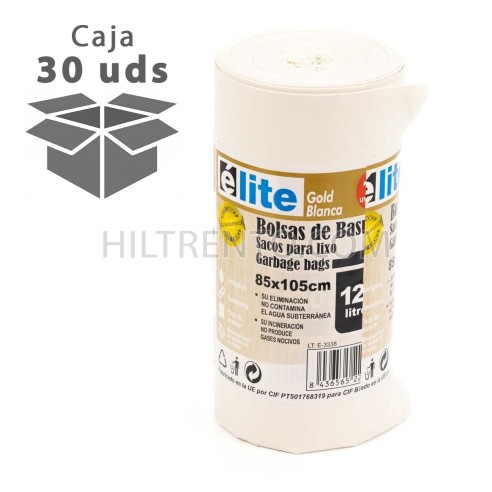 Bolsa basura blanca 85x105 cm 120 litros - Caja...
