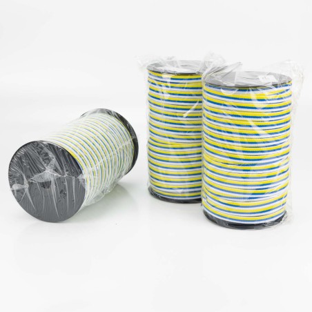 Cinta elástica 10 mm bandera Canarias, para pulseras - 300 metros