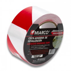 Precinto señalización seguridad 50mm x 33 metros, Blanco-Rojo