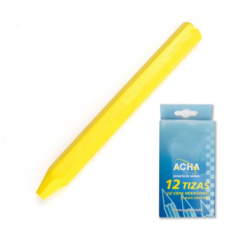 Tizas cera hexagonal 12 mm amarillo