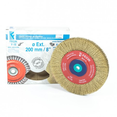 Carda circular acero latonado 200 mm