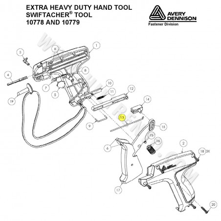Repuesto varilla eyectora pistola navetes AVERY DENNISON