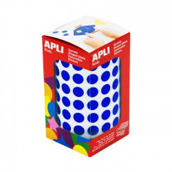 Rollo gomets redondos apli 10.5 mm azul