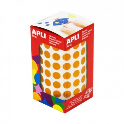 Rollo gomets redondos apli 10.5 mm naranja