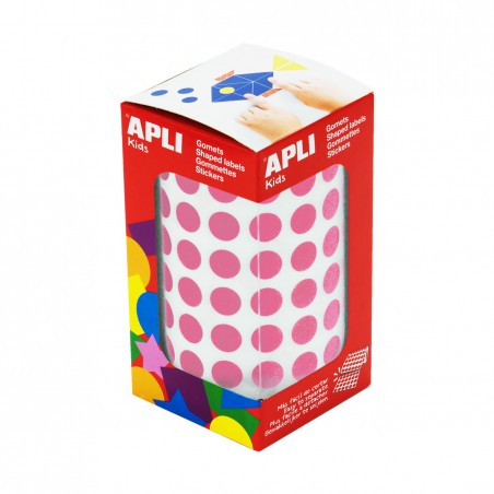 Rollo gomets redondos apli 10.5 mm rosa