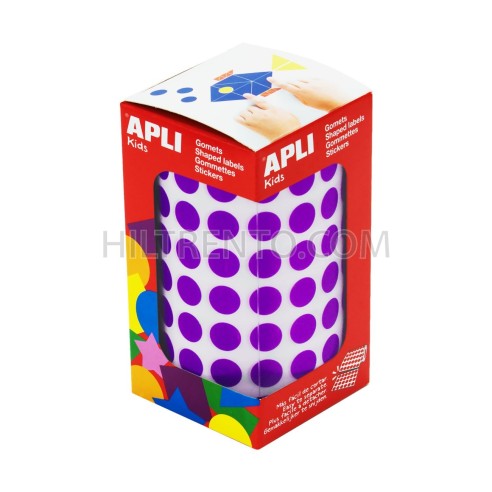 Rollo gomets redondos apli 10.5 mm lila