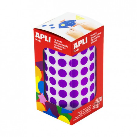 Rollo gomets redondos apli 10.5 mm lila