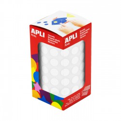 Rollo gomets redondos apli 10.5 mm blanco