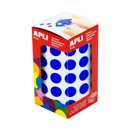 Rollo gomets redondos apli 15mm azul