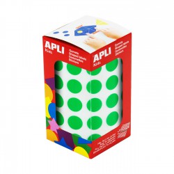 Rollo gomets redondos apli 15mm verde