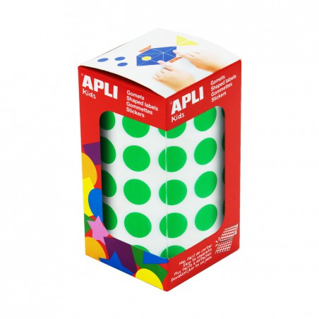 Rollo gomets redondos apli 15mm verde