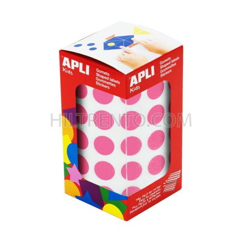 Rollo gomets redondos apli 15mm rosa