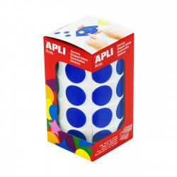 Rollo gomets redondos apli 20mm azul