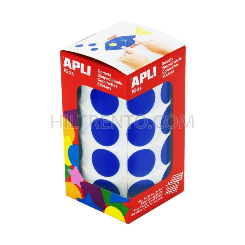 Rollo gomets redondos apli 20mm azul