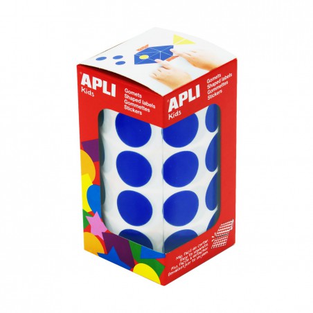 Rollo gomets redondos apli 20mm azul