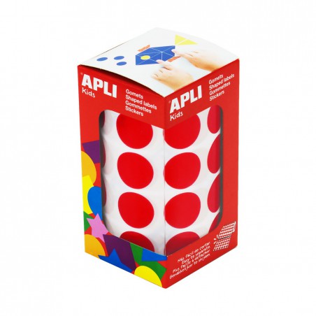 Rollo gomets redondos apli 20mm rojo