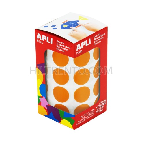 Rollo gomets redondos apli 20mm naranja