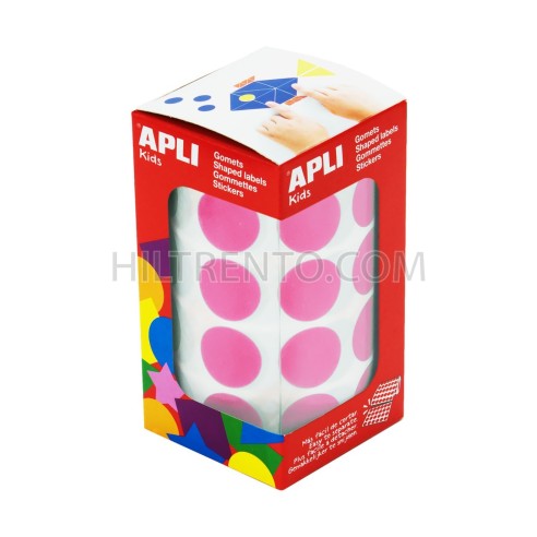 Rollo gomets redondos apli 20mm rosa