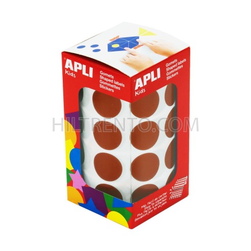 Rollo gomets redondos apli 20mm marrón