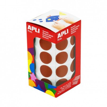 Rollo gomets redondos apli 20mm marrón