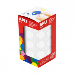 Rollo gomets redondos apli 20mm blanco