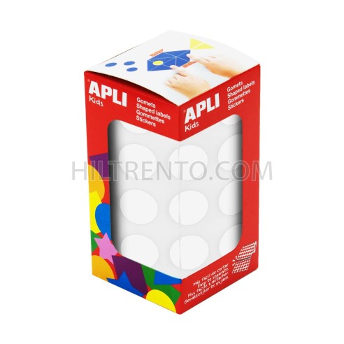 Rollo gomets redondos apli 20mm blanco