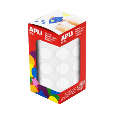 Rollo gomets redondos apli 20mm blanco