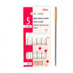 Agujas tapiceras ojo dorado 22/0 - Pack 5 uds