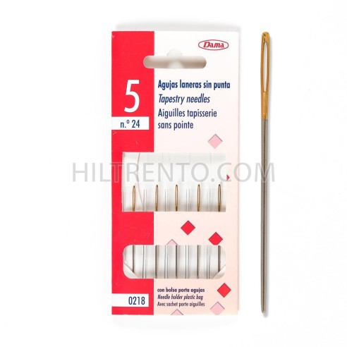 Agujas tapiceras / laneras sin punta 24/0 - Pack 5 uds