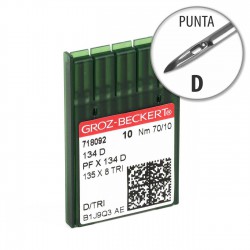 Aguja Groz-Beckert 134 75/10 Punta D - Pack 10 uds