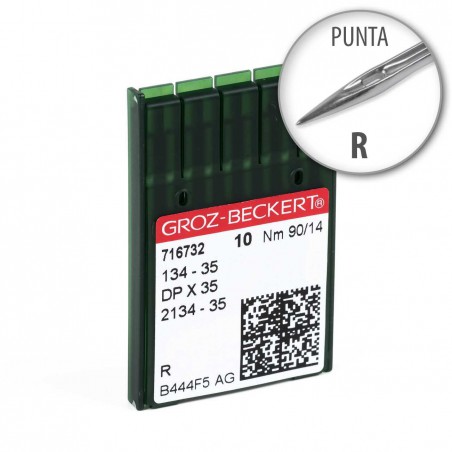 Aguja Groz-Beckert 134-35 90/14 Punta R - Pack 10 uds