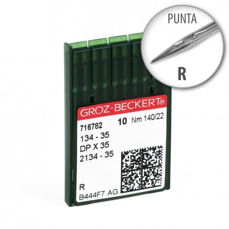 Aguja Groz-Beckert 134-35 140/22 Punta R - Pack 10 uds