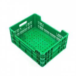 Cubeta apilable plástico verde 500x380x195 mm Ref.SC