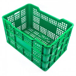 Cubeta apilable plástico verde 730x500x410 mm Ref. Ref.FC