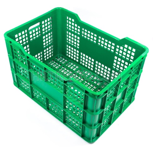 Cubeta apilable plástico verde 730x500x410 mm Ref. Ref.FC