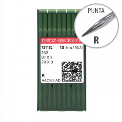 Aguja Groz-Beckert 332 140/22 Punta R - Pack 10 uds