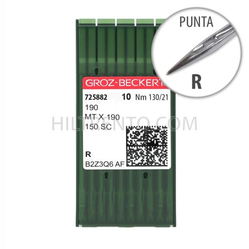Aguja Groz-Beckert 190 130/21 Punta R - Pack 10 uds
