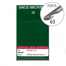 Groz-Beckert HN 83/ 53.215. 63 G 2	4035 NO. 3 1/2 - 10 uds