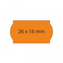 Etiquetas 26x12 naranja fluor, permanentes