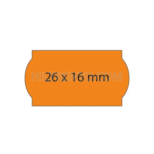 Etiquetas 26x12 naranja fluor, permanentes